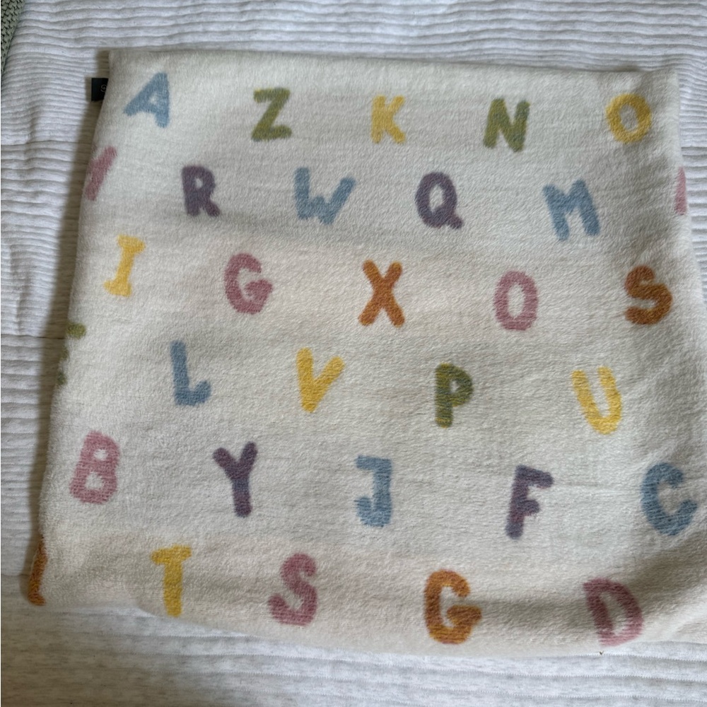 Multicolor Alphabet Print Accent Pillow